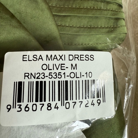 Runaway the Label Elsa Maxi Dress in Olive NWT - Picture 3 of 5